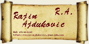 Rajin Ajduković vizit kartica
